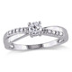 1/3 Carat (ctw) Lab-Created White Sapphire Ring with Diamonds in Sterling Silver product