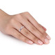 1/3 Carat (ctw) Lab-Created White Sapphire Ring with Diamonds in Sterling Silver product