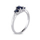 1.00 Carat (ctw) Blue Sapphire and Diamond Three Stone Ring in 10k White Gold product
