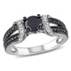1.00 Carat (ctw) Black and White Diamond Engagement Ring in Sterling Silver product