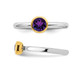 2/5 Carat Amethyst Solitaire Ring (ctw)  in Sterling Silver with Gold Plating product