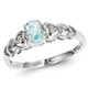 2/5 Carat (ctw) Aquamarine Heart Promise Ring in Sterling Silver product