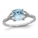 1.00 Carat (ctw) Aquamarine Ring  in Sterling Silver product