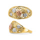 Ladies 14K Yellow Two Tone Flower Gold Ring product
