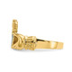 Ladies Claddagh Ring in Polished 14K Yellow Gold with Green Enamel product