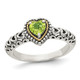 Natural Peridot 5mm Heart Ring in Sterling Silver product