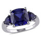 7.10 Carat (ctw) Lab-Created Blue Sapphire Three Stone Ring in Sterling Silver product