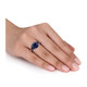 7.10 Carat (ctw) Lab-Created Blue Sapphire Three Stone Ring in Sterling Silver product
