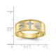 Men's 10K Yellow Gold Cross Ring wih Rhodium Plating product