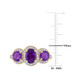 1.60 Carat (ctw) Amethyst Three Stone Ring with Diamonds 1/4 Carat (ctw) product