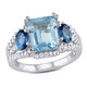 5.65 Carat (ctw) Blue Topaz Three Stone Ring in Sterling Silver product