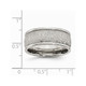 Men's Stainless Steel 9mm Textured Wedding Band Ring with Rounded Ridge product