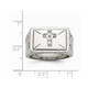 Men's Stainless Steel 1/20 Carat (ctw) Diamond Cross Textured Rings product