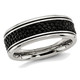 8mm Men's Stainless Steel Grooved Stingray Inlay Wedding Band Ring product