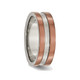 8mm Men's Chisel Titanium Wedding Band Ring with Brown Plating product