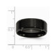 8mm Men's Black Plated Stainless Steel Beveled Edge Wedding Band product