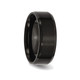 8mm Men's Black Plated Stainless Steel Beveled Edge Wedding Band product