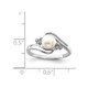 6mm Freshwater Cultured Button Pearl Ring in Sterling Silver with Accent Diamonds product