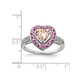 4/5 Carat (ctw) Morganite Heart Ring in Rhodium Plated Sterling Silver product