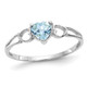 2/5 Carat (ctw) Light Aquamarine Heart Ring in 14K White Gold product