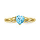 1/2 Carat (ctw) Natural Swiss Blue Topaz Heart Ring in 10K Yellow Gold (Size 7) product
