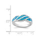 Lab Created Blue Opal Inlay Wave Ring in Sterling Silver product