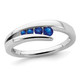 1/5 Carat (ctw) Natural Blue Sapphire Ring Band in 14K White Gold product