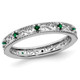 1/8 Lab Created Green Emerald Eternity Band Ring in Sterling Silver product