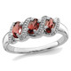 3/4 Carat (ctw) Three-Stone Garnet Ring in Sterling Silver product