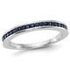 1/2 Carat Dark Blue Sapphire Wedding Band in 14K White Gold  (Size 7) product