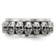 Men's Antiqued Polished Skull Ring in Sterling Silver  with Spinning Center product