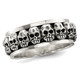 Men's Antiqued Polished Skull Ring in Sterling Silver  with Spinning Center product
