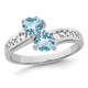 1.00 Carat (ctw) Swiss Blue Topaz Heart Ring in Sterling Silver product