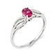 1/2 Carat (ctw) Lab-Created Ruby Ring in Rhodium-Plated Sterling Silver product