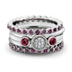 1/3 Carat (ctw) Lab Created Ruby Ring with Diamonds in Sterling Silver product