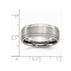 8mm Men's Chisel Stainless Steel Brushed and Polished Wedding Band Ring product