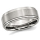 8mm Men's Chisel Stainless Steel Brushed and Polished Wedding Band Ring product