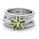 2/5 Carat (ctw) Green Peridot Flower Ring in Sterling Silver product