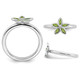 2/5 Carat (ctw) Green Peridot Flower Ring in Sterling Silver product