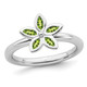 2/5 Carat (ctw) Green Peridot Flower Ring in Sterling Silver product