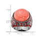 Enameled Cocktail Ring with Synthetic Coral and Black Synthetic Cubic Zirconia  product