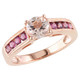 1.17 Carat (ctw) Morganite and Pink Tourmaline Ring in Rose Plated Sterling Silver product
