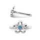 1/10 Carat (ctw) Blue Topaz Flower Ring in Sterling Silver product