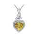 1.70 Carat (ctw) Citrine and Diamond Heart Pendant Necklace in Sterling Silver product