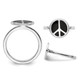 Black Enamel Peace Sign Ring in Sterling Silver product