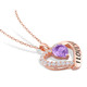 1.65 Carat (ctw) Amethyst & White Topaz Heart Pendant Necklace in Rose Plated Sterling Silver product