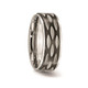 8mm Black Plated Stainless Steel Grooved Wedding Band Ring product