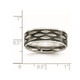 8mm Black Plated Stainless Steel Grooved Wedding Band Ring product
