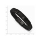 Men's Bracelet in Black Stainless Steel with Braided Leather (8.5 Inch) product