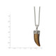 Men's Tigers Eye Horn Pendant Necklace in Stainless Steel with Chain product